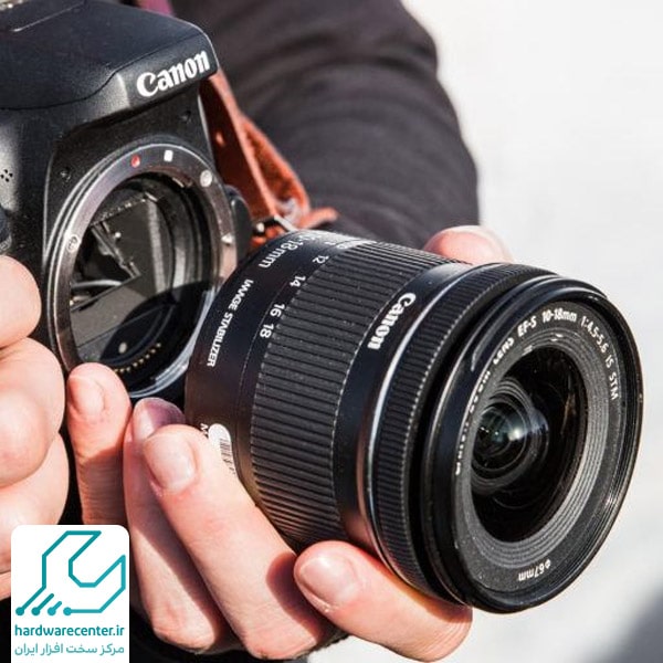 آموزش تعویض لنز دوربین کانن