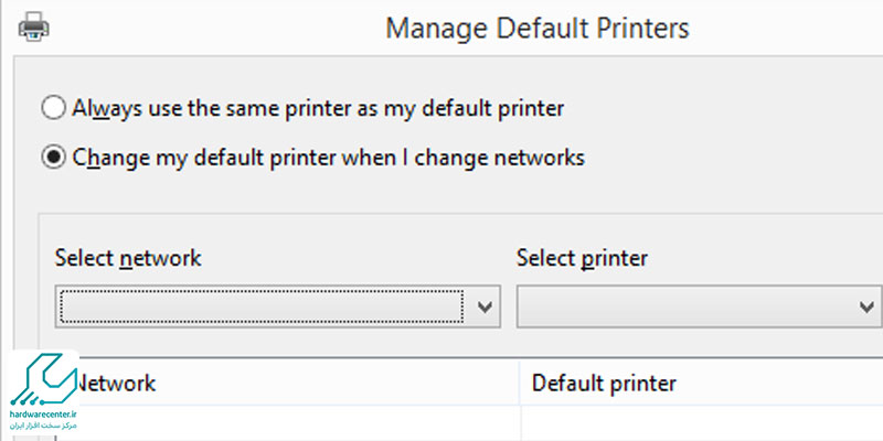 پیش فرض نشدن پرینتر
