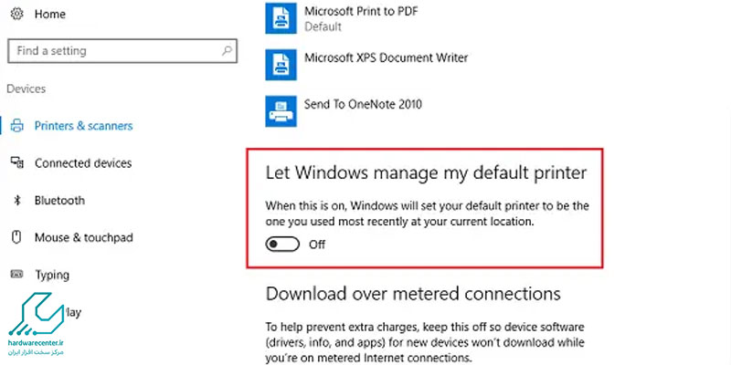 پیش فرض نشدن پرینتر